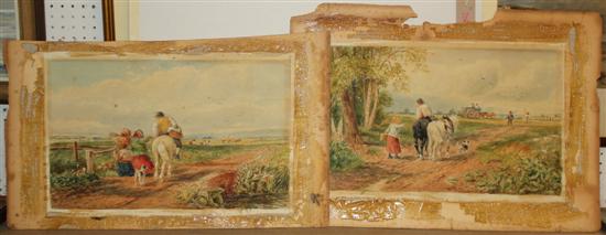 19C English School - pair w/c of rural scenes, bearing David Cox signature